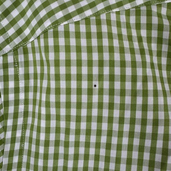 Tailorbyrd Shirt Mens Medium Green Gingham Plaid Flamingo Button Up* - Picture 2 of 12
